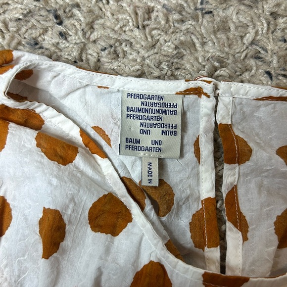 Baum und Pferdgarten size 8 Mynowa Polka Dot Organic Cotton Top Smocked - Picture 3 of 10